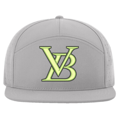 Richardson Flat Bill 7-Panel Trucker with Perforated Back - Neon Green/Black Thumbnail