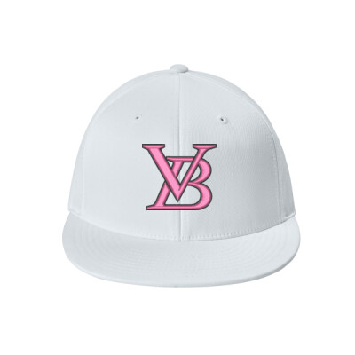 Sport-Tek Flexfit Flat Bill Cloth Cap - Hot Pink/Black Thumbnail