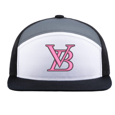 Pacific Headwear 6-Panel Trucker with Mesh Back - Hot Pink/Black Thumbnail