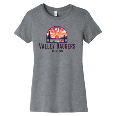 Ladies Slim Fit Tee - Valley Baggers Sunset Thumbnail