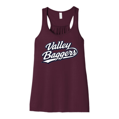 Ladies Flowy Racerback Tank - Valley Baggers Script Thumbnail