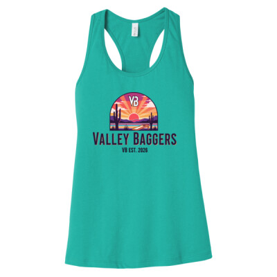 Ladies Jersey Racerback Tank - Valley Baggers Sunset Thumbnail