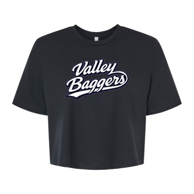 Ladies Jersey Crop Tee - Valley Baggers Script Thumbnail