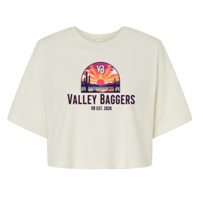 Ladies Jersey Crop Tee - Valley Baggers Sunset Thumbnail