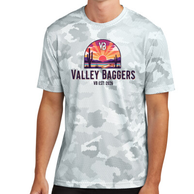 Unisex Camo Drifit Performance Tee - Valley Baggers Sunset Thumbnail