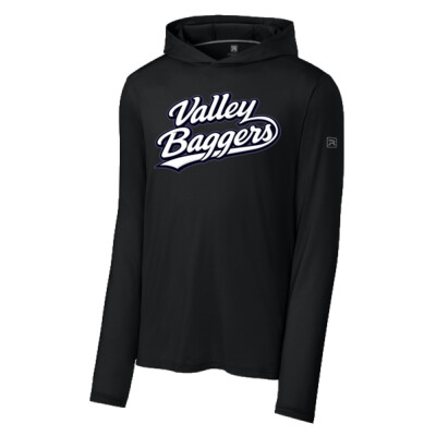 Unisex Richardson Drifit Long Sleeve Hoodie - Valley Baggers Script Thumbnail