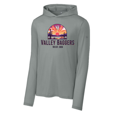 Unisex Richardson Drifit Long Sleeve Hoodie - Valley Baggers Sunset Thumbnail