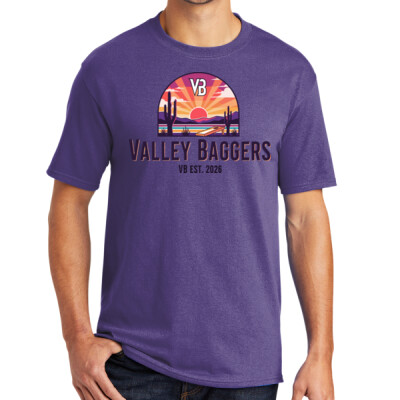 Unisex 50/50 Core Blend Tee - Valley Baggers Sunset Thumbnail