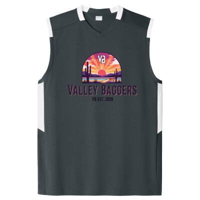 Unisex Drifit Colorblock Sleeveless V-Neck Tee - Valley Baggers Sunset Thumbnail