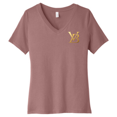 Ladies Relaxed Jersey V-Neck Tee - VB Classy Gold (LEFT CHEST) Thumbnail