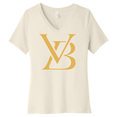 Ladies Relaxed Jersey V-Neck Tee - VB Classy Gold (FULL FRONT) Thumbnail